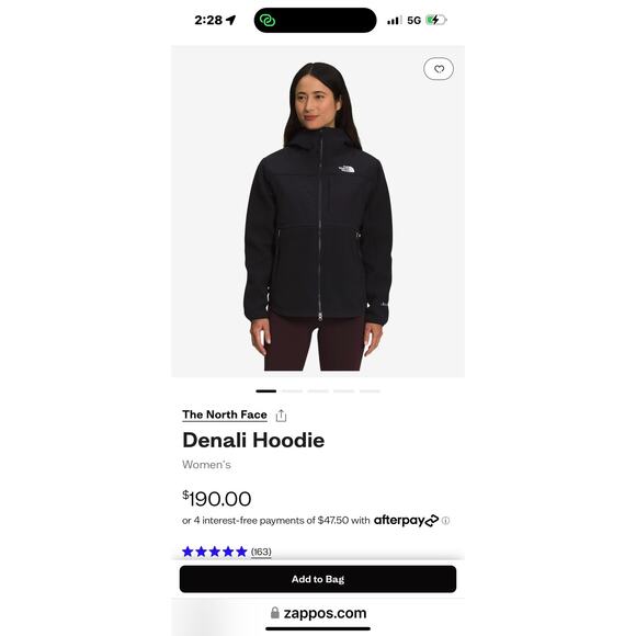 The North Face Full Zip Fleece Denali Hoodie Long Sleeve TNF Black Size L NWT - Picture 3 of 12